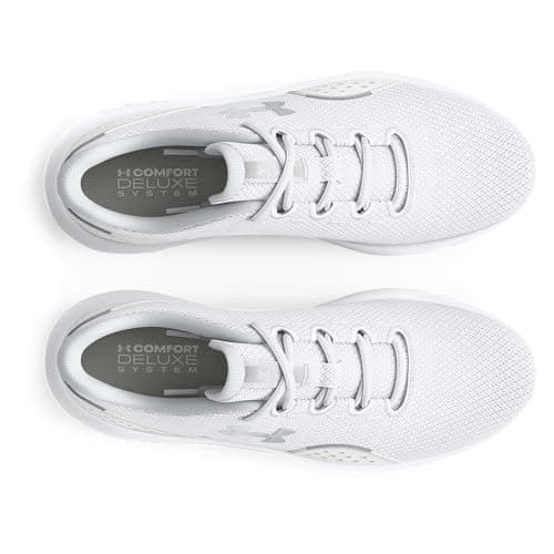 Under Armour Women's Charged Surge 4, (100) White/Distant Gray/Metallic Silver, 8.5, US - Image 3