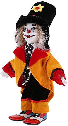 Taotenish Clown Doll Porcelain Clown Model Porcelain Doll Circus Props Delicate Arts Crafts for Home Decoration Desk Ornaments 18cm - Image 2