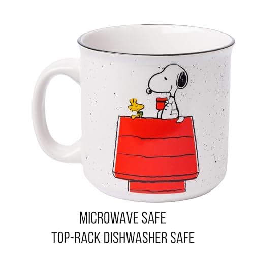Silver Buffalo Peanuts Snoopy and Woodstock Get Cozy Ceramic Camper Mug, 20 Ounces - Image 3