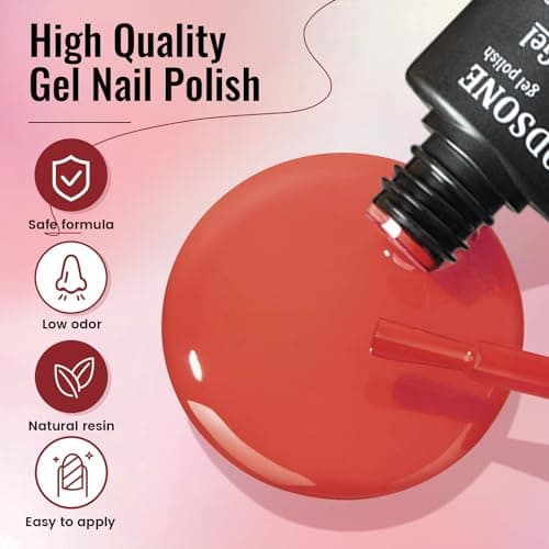 JODSONE Gel Nail Polish Kit with U V Light 32 Colors Gel Polish Nail + 4 Functional Adhesive Bottles Kit Soak Off Manicure Tools Gifts for Women - Image 9