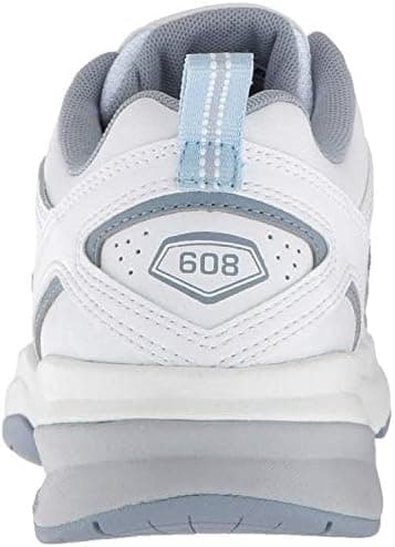 New Balance Women's 608 V5 Casual Comfort Cross Trainer 8.5 Wide White/Light Blue - Image 5