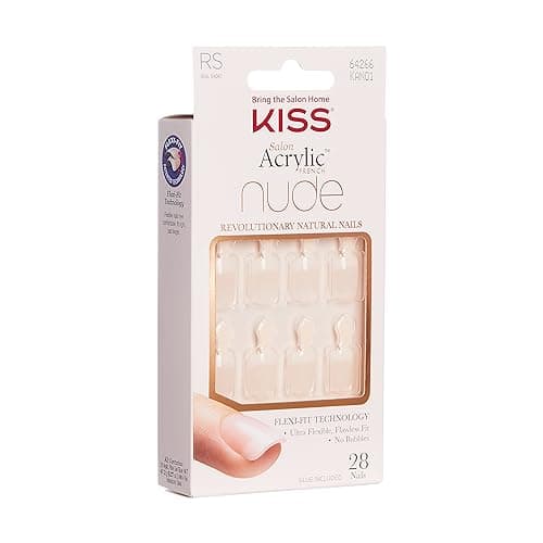 KISS Salon Acrylic Nude French Tip Press On Nails Short, ‘Breathtaking’, Beige, Squoval, Includes 28 Fake Nails, Nail Glue 2g, 1 Manicure Stick, 1 Mini File - Image 4