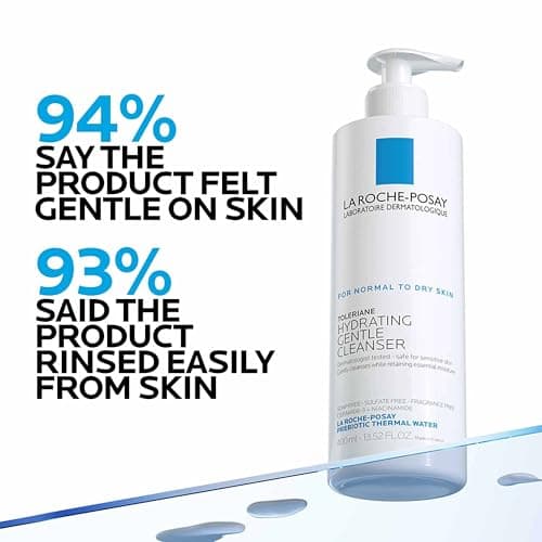 La Roche-Posay Toleriane Hydrating Gentle Face Cleanser, Hydrating Facial Cleanser With Niacinamide + Ceramides, Daily Face Wash For Dry Skin To Normal Skin, Sensitive Skin Tested, Fragrance Free - Image 5