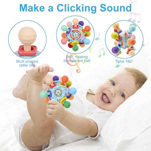 Baby Montessori Sensory Toys for 0-6 6-12 Months, Baby Teether Teething Toys for Babies 0 3 6 9 12 18 Months, Newborn Infant Learning Developmental Toys Gifts for 1 2 Year Old Boys Girls - Image 4