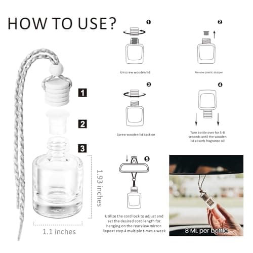 HoogaLife Car Air Freshener Diffuser 2 Pack Hanging Air Freshener Diffuser - Vanilla Cream Fragrance Oil Air D iffuser for Car, 45+ days Long Lasting Fragrance Made in USA C ar Air Fresheners (V54) - Image 6