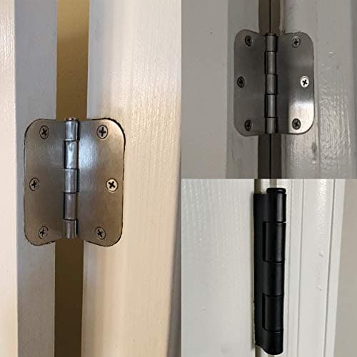30 Pack Rounded Matte Black Door Hinges 3.5 Inch 5/8" Radius Interior 3 1/2" Flat Iron Bifold Residential Standard Bedroom Indoor for Doors 3 ½"Hardware Control House Home Decor Essentials Accessories - Image 6