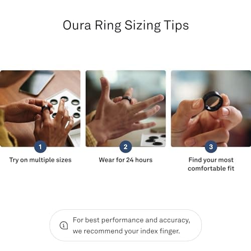 Oura Ring Gen3 Heritage - Black - Size 10 - Smart Ring - Size First with Oura Ring Gen3 Sizing Kit - Sleep Tracking Wearable - Heart Rate - Fitness Tracker - 5-7 Days Battery Life - Image 7