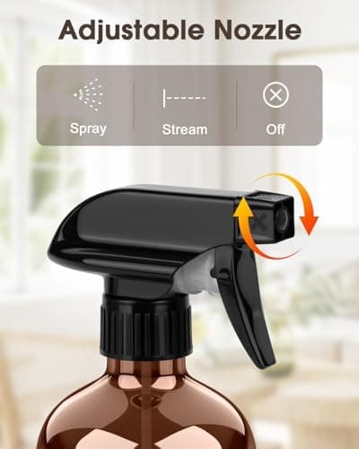 Amazon.com: Bontip Glass Spray Bottle with Silicone Sleeve Protection, Amber Glass Spray Bottle Set for Window Cleaner Aromatherapy Facial Hydration Watering Flowers Hair Care 2 Pack/16 oz (Black & Brown) : Beauty & Personal Care - Image 4