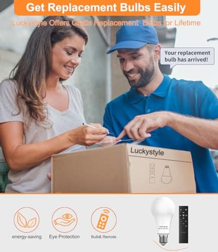 luckystyle LED Floor Lamp for Living Room, Dimmable Standing Lamps with Foot Switch,Remote Custom Color Temperature Black Pole Lamp with Lampshade,12W Led Bulb Tall Lamps for Bedroom Office Kid Room - Image 5