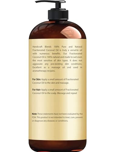 Handcraft Blends Fractionated Coconut Oil - 16 Fl Oz - 100% Pure and Natural - Premium Grade Carrier Oil for Skin, Hair and Body - Massage - Hair Tonic - Image 2
