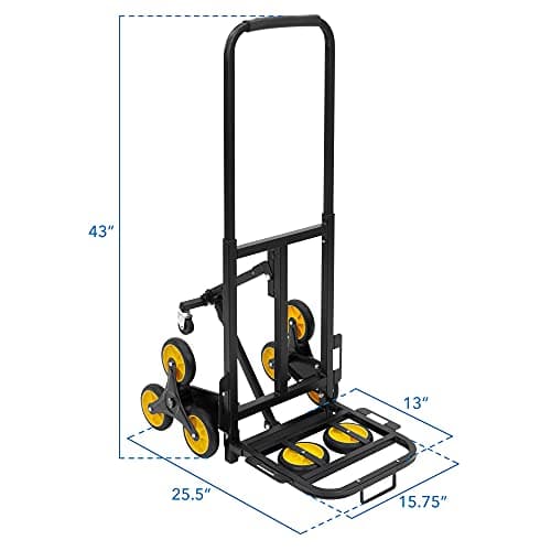 Mount-It! Stair Climbing Cart - 3 Wheel Stair Climbing Dolly - Easily Lift Heavy Items Up and Down Steps with Stair Climber Hand Truck - Move 330 Lbs on Ground, Pull 130 Lbs up Stairs - Image 9