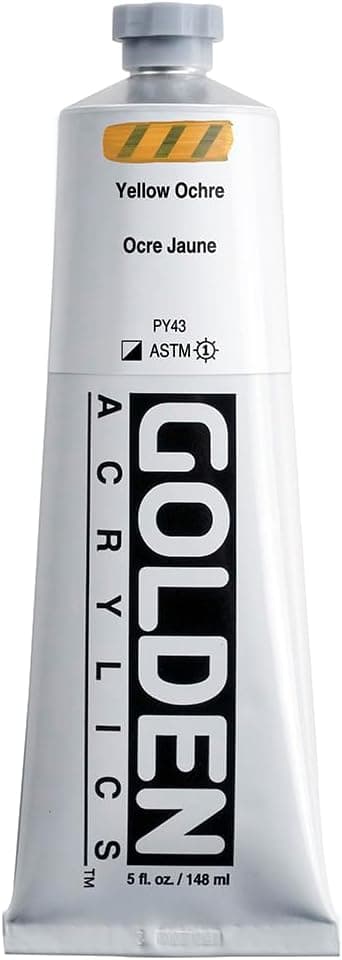 5 Oz Heavy Body Acrylic Color Paints Color: Yellow Ochre - Image 2