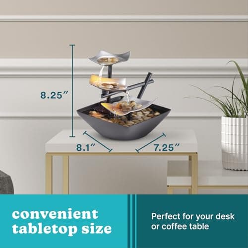 Homedics Tabletop Water Fountain, Home Décor Soothing Sound Machine - Automatic Pump, Deep Basin & Natural River Rocks. Indoor Zen Relaxation for Office, Living Room, or Bedroom, 8.25” Tall - Image 7