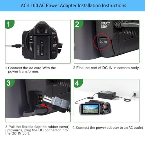 TKDY AC-L100 for Sony Handycam Camcorder Charger Cord Power Supply Adapter, fit for Sony Hi8 DCR TRV128 TRV103 TRV130 TRV150, CCD-TRV108 TRV308 Replace AC-L10A L10B L15A L15B L100A L100B L100C. - Image 3