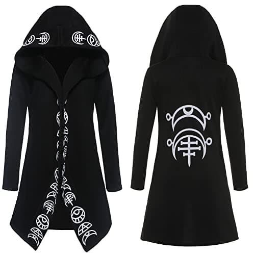 diffstyle Women Moon Gothic Witchcraft Punk Vintage Casual Long Hoodies Top Sweatshirt (2XL) Black - Image 2