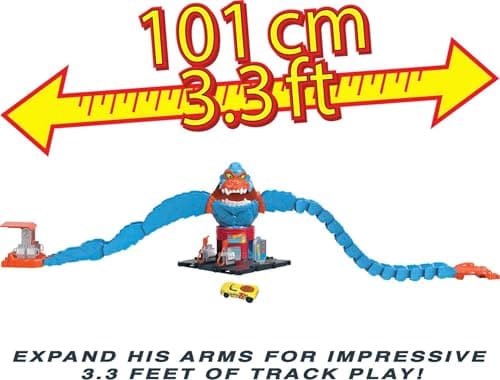 Hot Wheels City Wreck & Ride Gorilla Attack with 1 Car, Connects to Other Sets, Gas Station-Themed Set, Gift for Kids 4 to 8 Years Old - Image 3