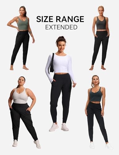THE GYM PEOPLE Womens Joggers Pants with Pockets Athletic Leggings Tapered Lounge Pants for Workout, Yoga, Running, Training (X-Large, Black) - Image 4