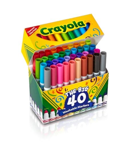Crayola Ultra Clean Washable Markers for School (40ct), Essential Back to School Supplies for Kids, Coloring Book Marker Set, Teacher Classroom Supplies - Image 3