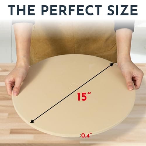 Culinary Couture 15 inch Round Pizza Stone for Oven - Large Pizza Stone for Grill, Cordierite Stones for Bread, Calzone, Cookies - Pizza Making Kit - Image 4