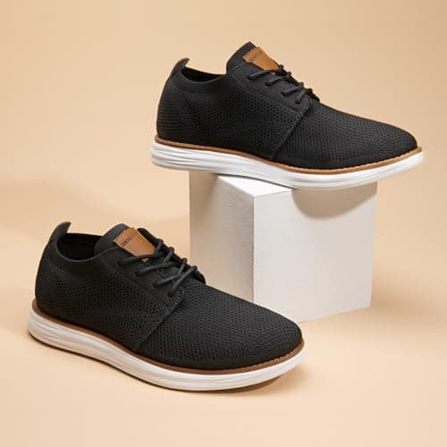 Bruno Marc Men's KnitFlex Breeze Mesh Sneakers Oxfords Lace-Up Lightweight Casual Walking Shoes,Size 11,Black,GRAND-01 - Image 7