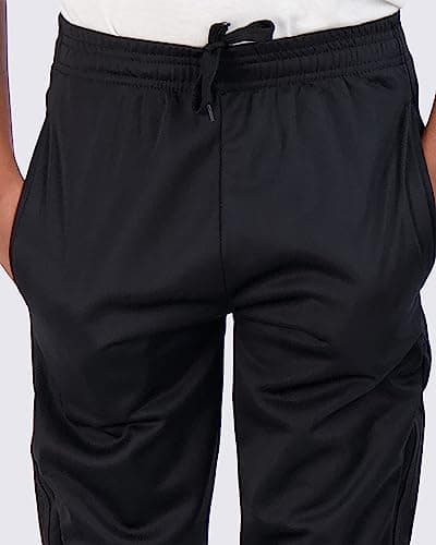 Real Essentials 3 Pack: Boy's Active Athletic Casual Jogger Sweatpants with Pockets,Set 1,L (14/16) - Image 4