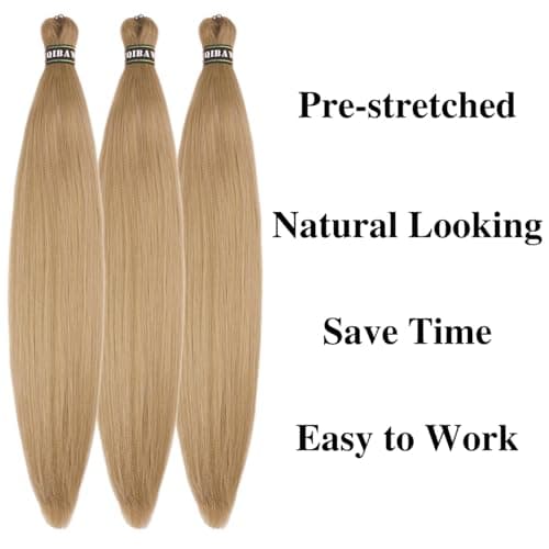 Brown Blonde Braiding Hair Pre stretched Box Braiding Hair Extensions Feed in Braids - Image 2