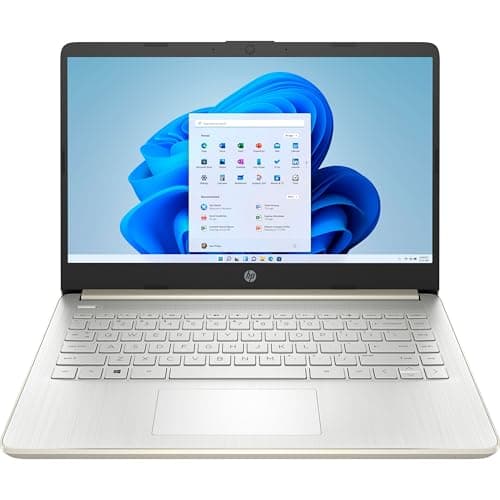 HP Touchscreen Laptop Computer, 4GB DDR4 RAM, 64GB eMMC, Intel Processor, 14 inch, WiFi 6, Bluetooth, Windows 11 Home S, Pale Gold