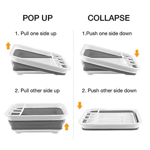 THANSTAR Collapsible Dish Drying Rack Portable Dinnerware Drainer Organizer for Kitchen RV Campers Travel Trailer Space Saving Kitchen Storage Tray - Image 6