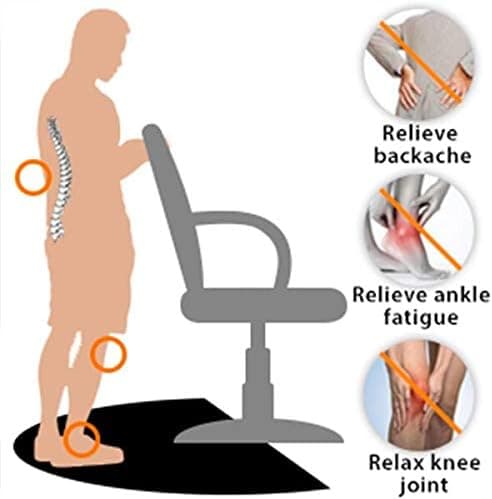 Salon Mat for for Hairstylist 3'x5' Barber Shop Anti-Fatigue Salon Standing Chair Mat - Black Semi Circle 1/2" Thick Comfort Salon Mat, Hair Cutting Hairdressing Equipment 3′x5′x1/2" - Image 4