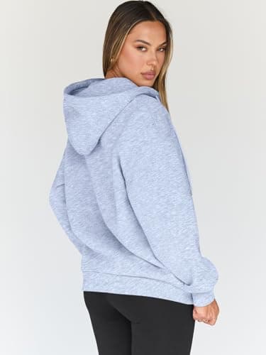 Trendy Queen Womens Zip Up Hoodies Oversized Sweatshirts Fall School Fashion Outfits Casual Jackets 2025 Winter Clothes Grey M - Image 4