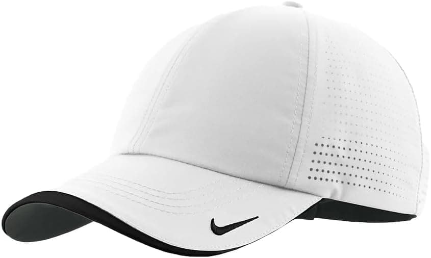 Nike Mens Golf - Dri-fit Swoosh Perforated Cap, White Hat, White One Size - Image 2