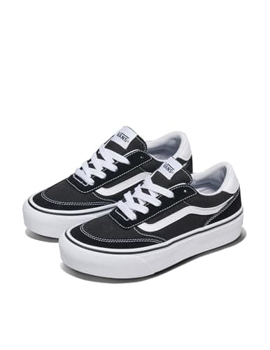Vans Women's Brooklyn LS Platform Shoe | Chunky Low-Top Sneakers for Fashion, Work & Casual Wear, Suede/Canvas Black/White, 8 - Image 2
