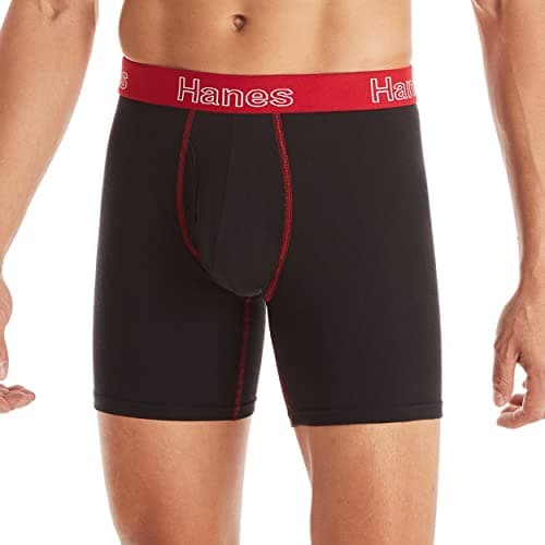 Hanes Mens Underwear Briefs, Cotton Stretch Moisture-wicking Multi-pack Boxer, Black - 6 Pack, XX-Large US - Image 2