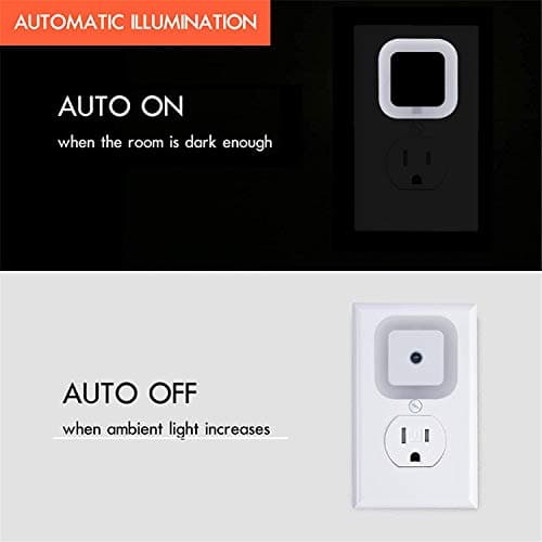 Uigos LED Night Light Lamp with Smart Sensor Dusk to Dawn Sensor, Daylight White, 0.5W Plug-in, 6-Pack - Image 2