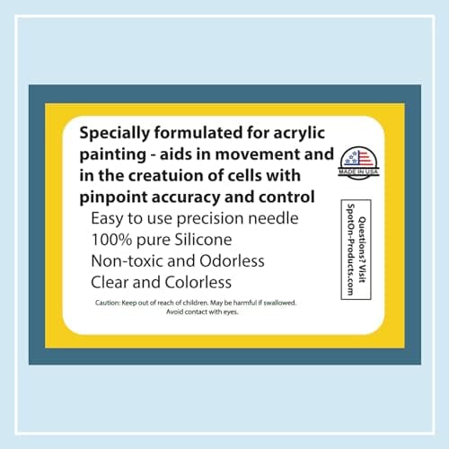 Pure Silicone Pouring Oil for Acrylic Painting - 100% Silicone for Superior Cell Creation - Acrylic Paint Pouring Medium - Made in The USA - Precision Needle Applicator - Image 7