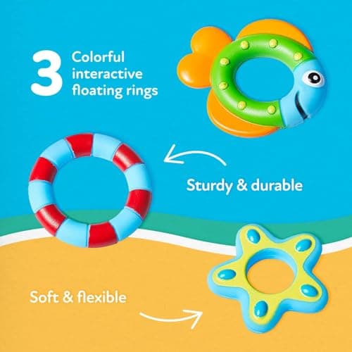 Nuby Floating Octopus Toy with 3 Hoopla Rings - Baby Bath Toy for Boys and Girls - 18+ Months - Purple (Pack of 1) - Image 5