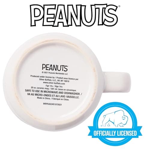 Silver Buffalo Peanuts Snoopy and Woodstock Get Cozy Ceramic Camper Mug, 20 Ounces - Image 4