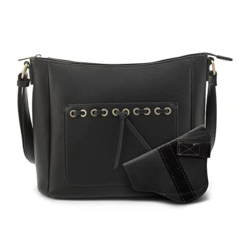 JESSIE & JAMES Esther Concealed Carry Crossbody Bag Gunbag Shoulder Purses For Women with Lock and Key