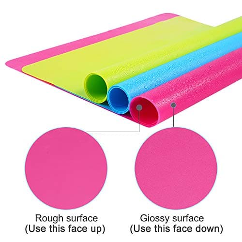 3 Pack Silicone mat Large Silicone Sheets for Crafts, Liquid, Resin Jewelry Casting Molds Mat, Silicone Placemat 15.7” x 11.8” (Blue & Rose Red & Green) - Image 2