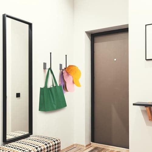 Durmmur 2 Pack Hat Racks for Baseball Caps, Stainless Steel Hat Organizer for Baseball Cap, Hat Holder Storage Organizer, Hat Hanger Strong Adhesive/Wall Drilled for Door, Bedroom, Closet(Black 6 in) - Image 8