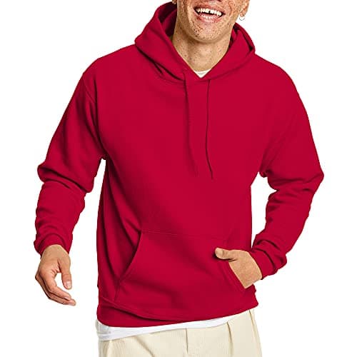 Hanes Men's Pullover EcoSmart Hooded Sweatshirt, Deep Red, X-Large - Image 2
