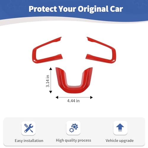RT-TCZ for Wrangler JL Steering Wheel Trim Decal Panel Red for Jeep Wrangler JL JLU 2018 up for Gladiator JT 2020 up Red Interior Accessories 3pcs - Image 7