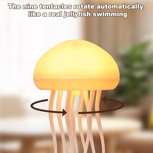 Jellyfish Lamp, Voice Control Jellyfish Lamp with Dancing Legs, RGB Gradient Jellyfish Bedside Lamp, Rechargeable Jellyfish Table Lamp with Touch Sensor, Christmas Gifts (Hanging + Base) - Image 2