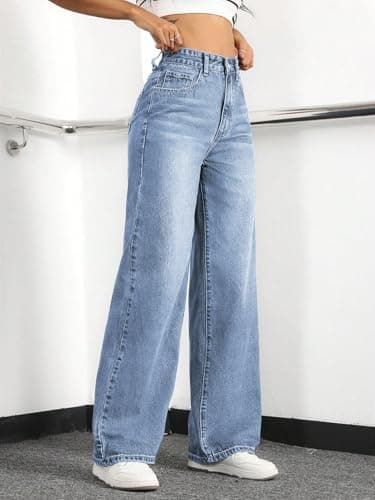 Straight Leg Jeans for Women High Waisted Wide Leg Denim Pants - Image 4