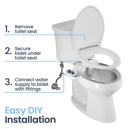LUXE Bidet NEO 120 - Self-Cleaning Nozzle, Fresh Water Non-Electric Bidet Attachment for Toilet Seat, Adjustable Water Pressure, Rear Wash (White) - Image 6
