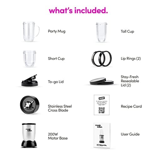 Magic Bullet Blender, Small, Silver, 11 Piece Set - Image 9