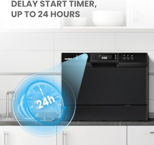 COMFEE’ Countertop Dishwasher, Energy Star Portable Dishwasher, 6 Place Settings & 8 Washing Programs, Speed, Baby-Care, ECO& Glass, Dish Washer for Dorm, RV& Apartment, Black - Image 7