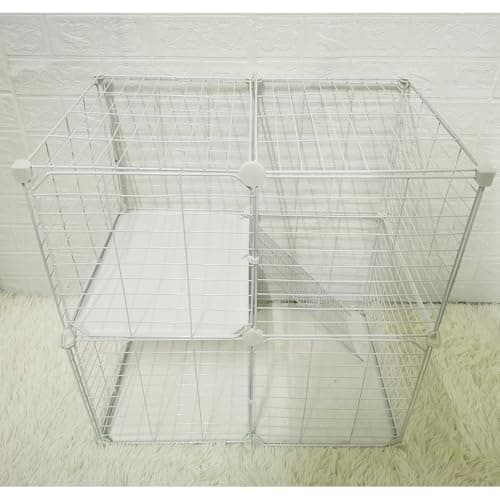 Cat Cage Indoor DIY Cat Playpen Detachable Metal Wire Kennels Cat Cage Indoor Cat Enclosures DIY Cat Playpen Metal Kennel (2 Tier) - Image 2