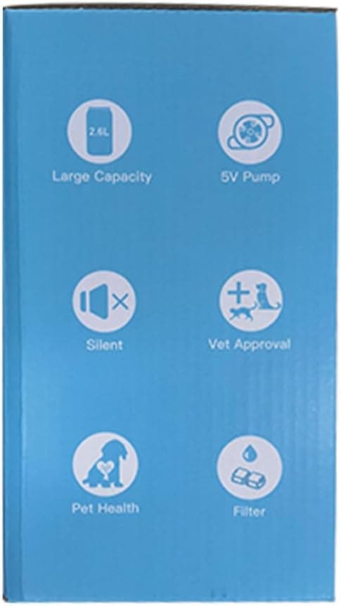 Stainless Steel Cat Water Fountain: 88oz/2.6L Ultra Quiet Pet Fountain with Flower Kitty Spout & LED Blue Light Water Dispenser with Water Level Window for Cats/Dogs Indoor (Silver) - IHOUONE cat Fountain + 1 Filters & 1 Sponges - Image 15