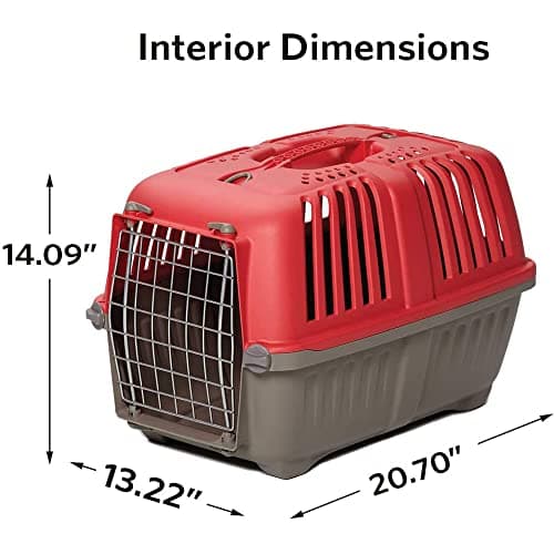 MidWest Homes for Pets Spree Travel Carrier – Hard-Sided Dog & Cat Carrier, Small Pet Travel Crate with Handle, Ventilated Design, Easy Assembly, 22-Inch, Red - Image 4